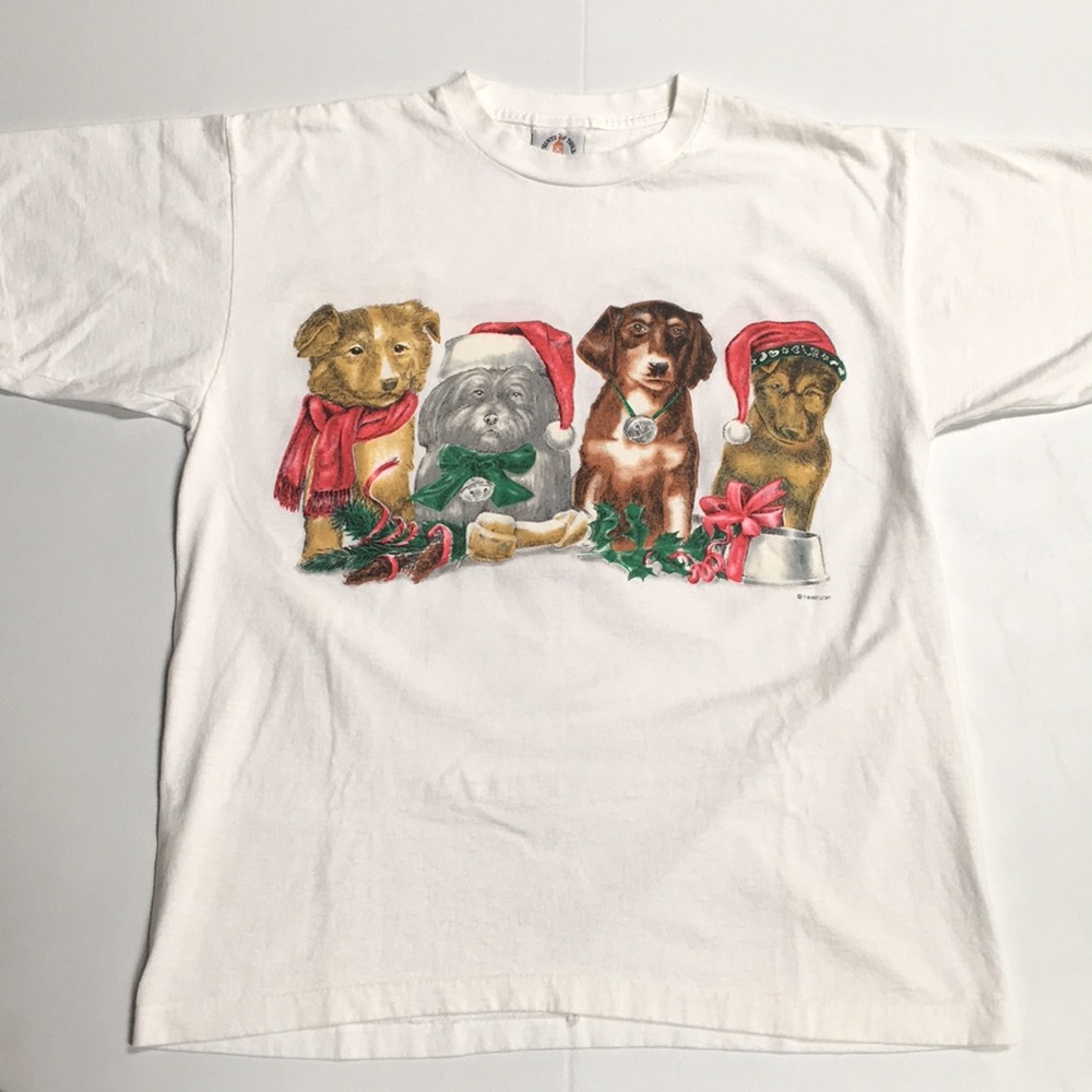 Single stitched vintage dog print shirt